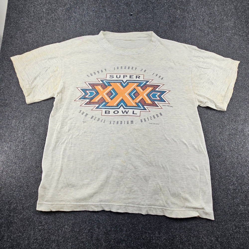 Vintage NFL T-Shirt Stadium Cowboys Steelers Super Bowl XXX Size L Sundevil 96 - Picture 2 of 16